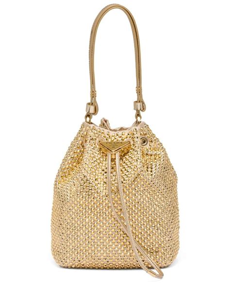 gold rhinestone prada bag|prada crystal embellished bag.